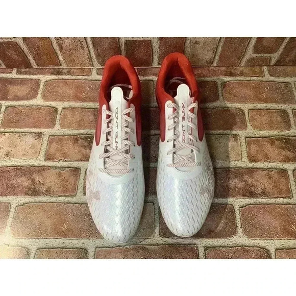 Under Armour Football Cleats Blur Lux Red White 3023190-600 Mens Size 14 - Picture 4 of 9